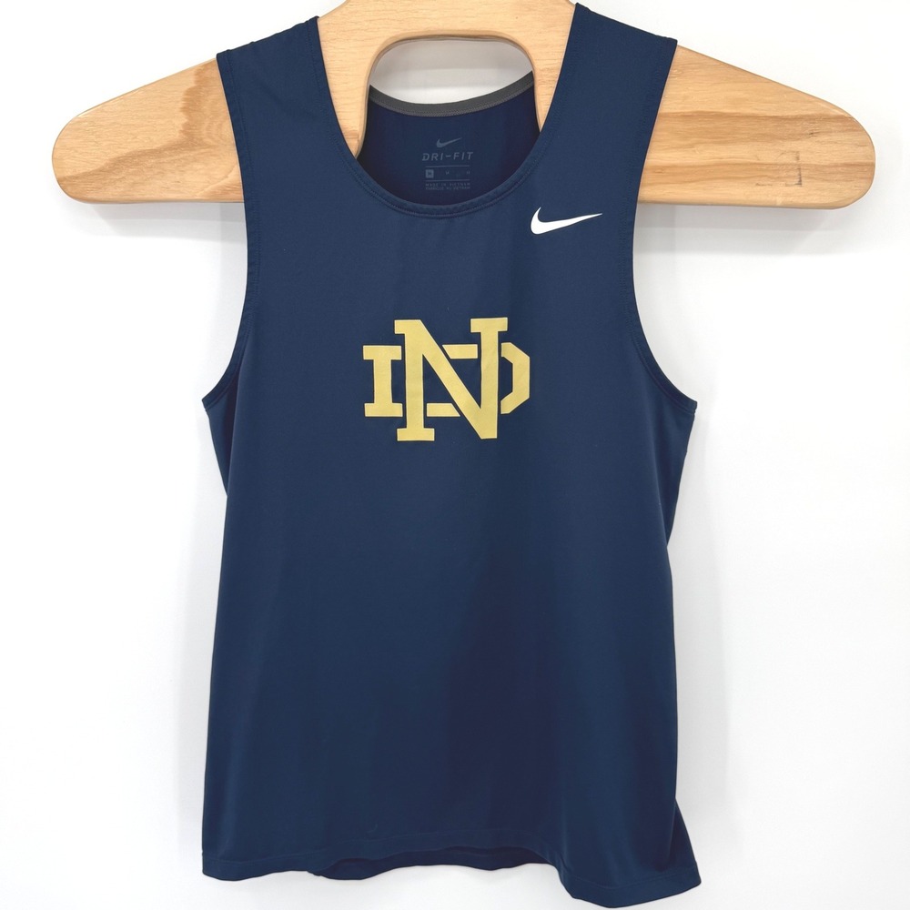 Nike Tank Top Mens Medium Navy Notre Dame ND logo Dri-FIT Racerback Singlet